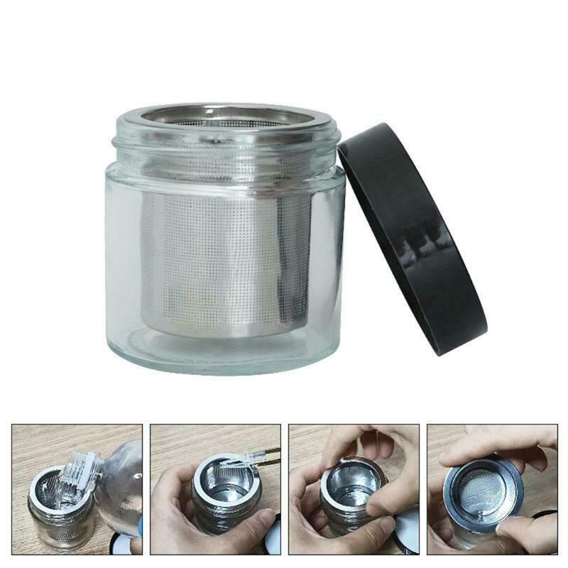 Diamond Washing Cup Gemstone Cleaning Glass Jar Bottle With Metal Sieve Cleaner